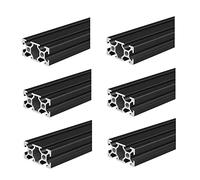 Coavoo 2040 Aluminium Extrusion 47.24 inch / 1200mm Length T Slot Black 6 Pack, Extruded Aluminium 20mm x 40mm 20 Series T Type Profiles Anodized European Standard Linear Rail Frame 6Pcs