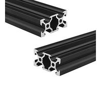 Coavoo 2040 Aluminum Extrusion 27.56 inch / 700mm Length V Slot Black 2 Pack, Extruded Aluminum 20mm x 40mm 20 Series V Type Profiles Anodized European Standard Linear Rail Frame 2Pcs