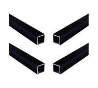 Coavoo 4Pcs Aluminium Square Tubing Tube Black Color 15mm x 15mm x 1mm Wall Thickness 400mm Length，0.6" x 0.6" x 0.04" x 15.75" (Approx)