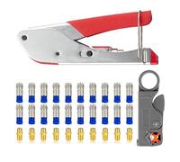 Coax Cable Crimper, CYLBAQ Coaxial Cable Compression Tool Kit with Crimp Tool, F Type Connector Compression Tools Set Coax Crimper Tools Kit for RG6/59/58 with RG6 Coaxial Cable Connectors