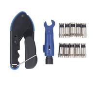 Coax Cable Crimper for RG59 RG6, Coaxial Compression Tool with Wire Stripper and 10PCS RG6 F Connectors, Ergonomic Handle Lock Design for Home Theater Security