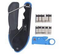 Coax Cable Crimper Tool Kit, Coaxial Compression Tool with Connectors, High Hardness Steel Wire Stripper Crimping Tool for RG6 RG59 RG58 BNC, Compatible with Satellite TV Antennas