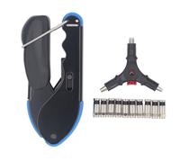 Coax Cable F Crimper Stripper Kit, Coaxial Cable Tool Kit with Non - Slip Handle, Includes 10 F Connectors for RG59 RG6 Cables, Ergonomic Crimping and Stripping Tool Set