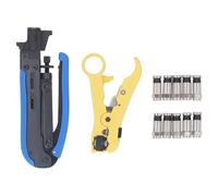 Coax Crimper Tool Kit Cable Compression Stripping Tool for Connector Installation