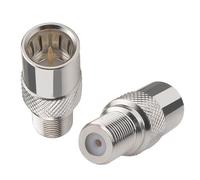 Coax Quick Connector Quick Push On Male to F Female Adapter F Type Male to Female Extender Push on Connector for RG6 Coaxial Cable,Antenna, RVs, Satellite Receiver and Camping TV Connection Pack of 2