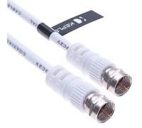 Coaxial Aerial Cable with Male F-F Pin Connectors for TV Satellite Sat Freesat Sky Virgin BT HDTV DVB DVD Radio/Coax Ariel Freeview Lead Television Antenna Cord Broadband - 10 m White