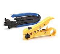 Coaxial Compression Tool RG6 RG59 RG11 75-5 75-7 F-Type Cable Crimper Stripper Combination Kit for UTP/STP Cable