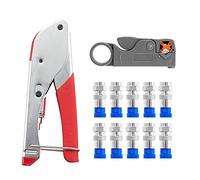 Coaxial Compression Tool with Instruction Manual Coax Cable Crimper Cable Stripper RG6 RG59 with F Compression Connector