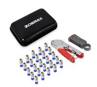 Coaxial Compression Tools Kit Coax Cable Crimper Pliers with 20PCS RG6 F Connectors,Wire Coax Cable Stripper Tool