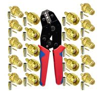 Coaxial Crimping Tool and 10Set SMA Male to Female for Crimping RG174 RG316 SMA Antenna Cable