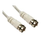 Coaxial Satellite Cable F Type Screw Connector Lead For Sky Black/White GOLD VIRGIN MEDIA SKY Q HD TV TIVO & SUPERHUB (5 Meter, White)