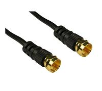 Coaxial Satellite Cable F Type Screw Connector Lead For Sky Black/White GOLD VIRGIN MEDIA SKY Q HD TV TIVO & SUPERHUB (0.5 Meter, Black)