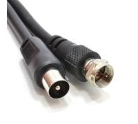 Coaxial Satellite to TV Aerial Cable F type Plug to RF Fly Lead RG59 3m Black