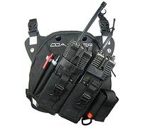 Coaxsher Radio Chest Harness Rig for 2 Way Radio, GPS and Hand Held Electronics | Ideal for Tactical Search and Rescue, Ski Patrol, Military and Emergency Response Personnel (Black, DR-1 Commander)