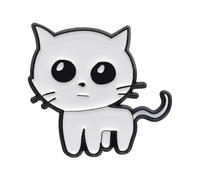 COAYHEL Cute White Cat Badge Pin Cartoon Cat Enamel Pin Little White Cat Lapel Pin Animal Kitty Brooch Pin Accessory for Clothing Bag Cat Loves Gift