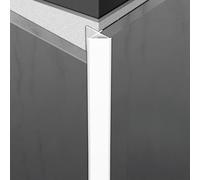 Coayuou Aluminium Outer Corner Profile for Tiles 5.5-18.5 mm 3 x 100 cm Corner Protection Tile End for Wall Cladding Rustproof for Wet Rooms and Highly Frequent Areas (White, 18.5 mm)