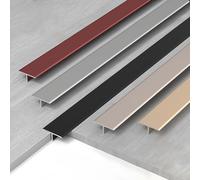 Coayuou Aluminium Profile, 90 cm, Pack of 3 Floor Strips, T-Shape Strips, Floor Strip Transition for Harmonious Transitions Between Different Floor Coverings (Red, 4 cm)