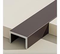 Coayuou Aluminium U Profile Tile Edges End Profile 100 cm x 3 Pieces Door Sill Strip Protection Against Wear Perfect for Bathroom and Kitchen Tiles (Coffee, 60 mm)