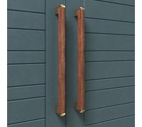 Coayuou Door Handle Set Copper + Solid Wood Bar Handle 1 Pair Length 600/800/1200/1500 MM Door Fitting Apartment Door Unique Wood Grain for an Individual Look(800MM)