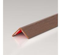 Coayuou End Profile 100 cm x 3 Pieces PVC Angle Profile Durable Self-Adhesive Strips Corner Protection Profile Protects Wall Edges in the Entrance Area and Living Room from Wear (Black Walnut, 2.5 x