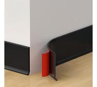 Coayuou Flexible Skirting Trim 5M Wall Moulding PVC Self Adhesive Beading Trim Perfect for Non-Straight Walls Waterproof & Easy to Fit Ideal for Renovations, Homes, and Offices(Black,8cm)