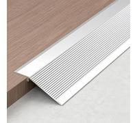 Coayuou Floor Transition Strip Laminate Flooring Edge Trim 90cm*3pcs Door Threshold Ramp For Height Adjustment 8-15,10-30,10-35mm Between Rooms Or Floors In Homes And Offices(Bright Silver,70mm)