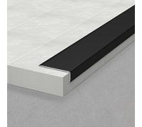 Coayuou Flooring Threshold Strip Floor Trim Edging 90cm* 3 Pcs Aluminium Strip Protect Walls from Damage in High-Traffic Areas, Easy to Install, Home & Office Use(Schwarz,30 * 10mm)