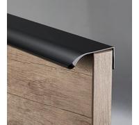 Coayuou Handle, G-Profile Concealed Cabinet Edge Pull, 20 Pieces Aluminum Alloy with Protective Edge Trim Handles, for Cupboard Doors Wardrobes Furniture & Drawer Pulls(Black,100cm)