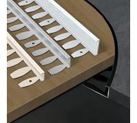 Coayuou Laminate End Strip, 90 cm x 3 Pieces, Tile End Profile, Bendable, Worktop Edge Protection, Rustproof for Complex Floor Transitions in Living Room, Office or Kitchen (Silver, 12.5 mm)