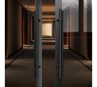 Coayuou Stainless Steel Front Door Handle 1 Pair Length 600/800/1000/1200/1500 Mm Round Pull Handles Front Doors Entrance Doors Robust, Stylish Handle Solution for All Rooms(B-Black,600mm)