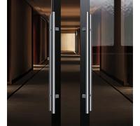 Coayuou Stainless Steel Front Door Handle 1 Pair Length 600/800/1000/1200/1500 Mm Round Pull Handles Front Doors Entrance Doors Robust, Stylish Handle Solution for All Rooms(B-Silver,1500mm)