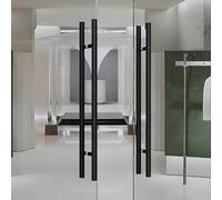 Coayuou Stainless Steel Front Door Handle 1 Pair Length 600/800/1000/1200/1500 Mm Round Pull Handles Front Doors Entrance Doors Robust, Stylish Handle Solution for All Rooms(A-Black,1200mm)