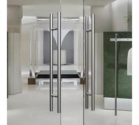 Coayuou Stainless Steel Front Door Handle 1 Pair Length 600/800/1000/1200/1500 Mm Round Pull Handles Front Doors Entrance Doors Robust, Stylish Handle Solution for All Rooms(A-Silver,600mm)