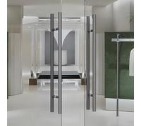 Coayuou Stainless Steel Front Door Handle 1 Pair Length 600/800/1000/1200/1500 Mm Round Pull Handles Front Doors Entrance Doors Robust, Stylish Handle Solution for All Rooms(A-Gray,1500mm)