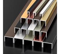 Coayuou Tile End Strip, 100 cm x 3 Pieces, Aluminium Rail, U Profile Edge Strip, Easy to Cut and Assemble, The Perfect Solution for Modern Tile Finishes (Coffee, 10 x 35 mm)