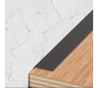 Coayuou Tile Trim Corner 90cm* 3 Pcs Floor Edging Strip Aluminum Edge Protection Protect Walls from Damage in High-Traffic Areas, Easy to Install, Home & Office Use(Mattschwarz,3 * 1CM)
