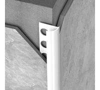 Coayuou Wall Panel Trim 100cm*2pcs Aluminium Round Corner Tile Corner Trim for 8.5-12.5mm Edging Strip Anti-Collision Wall Panel Corner Protector Interior Wall Decoration(A-White,12.5mm)