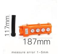 COB-62 4-Way Momentary Push Button Crane Controller Switch, Rainproof ABS Housing, 250V/5A or 500V/2A, Orange Red, for Hoist & Industrial Equipment
