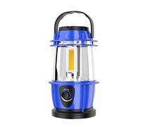 COB LED Camping Lights, Portable Battery Powered Wind up Torch Battery Powered, Waterproof Camping Lantern Hurricane Lamps Emergency Light for Indoors Home Storm Power Cut Outages (Blue)
