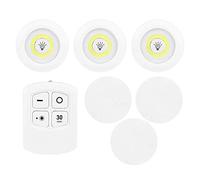 Cob Led Night Light, 3 PCS Under Cabinet Light Battery Powered Rechargeable Led Night Light with Remote Control Wireless Night Light for Closets and Bedroom