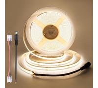 COB LED Strip 10m 4000K, 24V, 8mm wide, CRI 92, 9w/m, 100lm/w, 312 LEDs/m, Cuttable, Flexible, Dotless LED Strip Lights for Backlighting, Display Cabinet, Cupboard (No Power Supply), Natural White