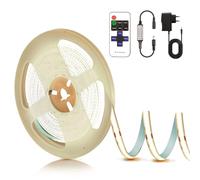 COB LED Strip 2M, Self-Adhesive 24V LED Strip Neutral White 4000K LED Light Strip 8mm Wide, with RF Remote Control and Power Supply for Home Decoration, Kitchen, Bedroom, Without Power Supply