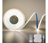 COB LED Strip Battery Operated, 2 m 640 LED Strip, White, 4000 K, Dimmable Flexible LED Strip for Outdoor, Bedroom, Kitchen, DIY Lighting