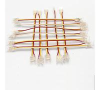 COB LED Strip Connectors - 2-Pin 10Pcs Gapless Solderless Quick Click for 5mm 8mm 10mm Lights (10MM Dual White, Dual Connector+15CM Cable)