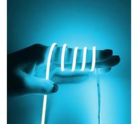 COB LED Strip Light 5m, Ultra-Thin Width 5mm LED Strip 12V Ice Blue Dimmable Flexible Cuttable CRI>90 High Density 400LEDs/m for Bedroom Home Kitchen Cabinet Decor (Power Supply Not Included)
