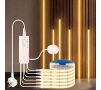 COB LED Strip Lights, 12V Cabinet Light 6x3.3FT, 3000K Cuttable DIY LED Strip With Hide Touch and Hand Sweep Dimmer Switch Kit for Cabinet Showcase Kitchen Acoustic Panel Decoration Shelf Lighting