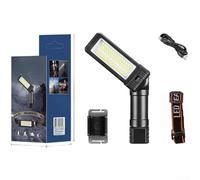 COB LED Work Light with Magnetic Base, 180-Degree Rotation, Dual Light Sources (Spotlight & Floodlight), USB-C Rechargeable, Red/White Light for Repair, Camping, Outdoor Use(BL-5308)