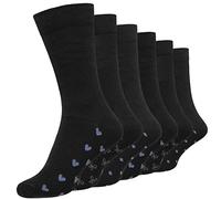 Cob Stallion Men's Black Socks 6 Pairs Designer Sole - Cotton Rich Crew Dress Socks for Men, Breathable Reinforced Heel & Toe, Work Office & Formal Wear, UK Size 6-11