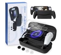 CoBak Accessories Bundle for PlayStation Portal - 1*Carrying Bag with 2*Screen Protector, 1*Grip Case, 4*Keycaps, Black