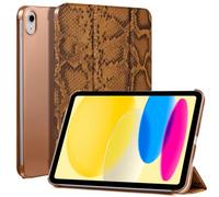 CoBak Case for for iPad A16 11th Generation 11 inch 2025/iPad 10th Generation 10.9 inch 2022, Trifold Stand for iPad 11th/10th Gen, Auto Wake/Sleep, Brown Python Print